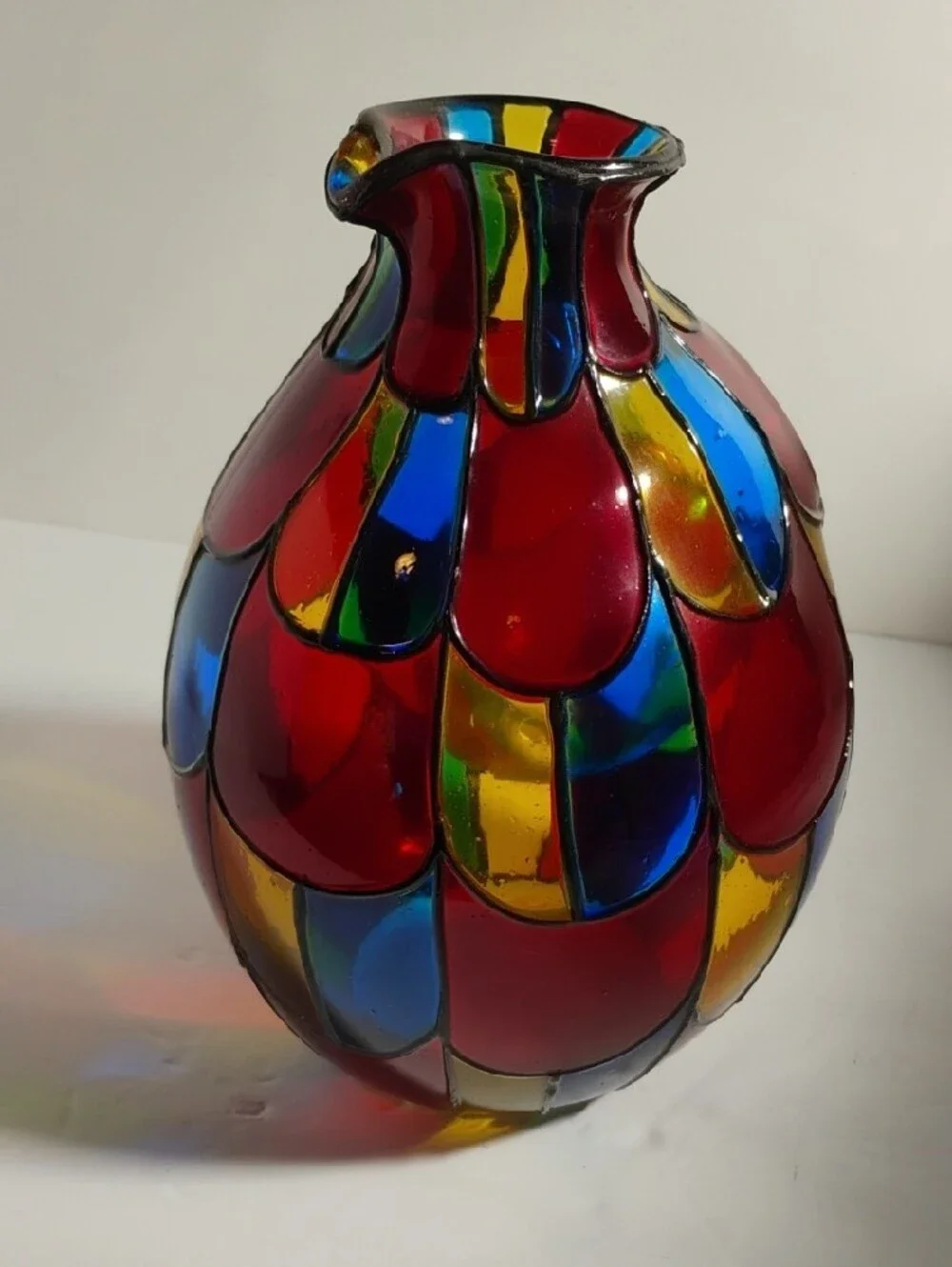Vidrio Multicolor Stained Glass Style Decorative Wine Chiller Made In Mexico